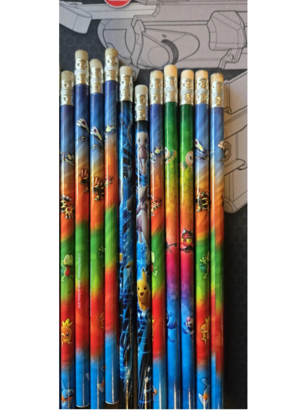 Lot Of 15 Pokemon Characters Pencils Pikachu Mewtwo